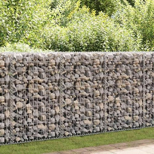 Keketa Muro de Gaviones con Cubiertas Acero Galvanizado Cesta de Gaviones Vallas para Jardin Metalicas Gaviones para Piedras Gaviones Jardinera 600x30x100 cm
