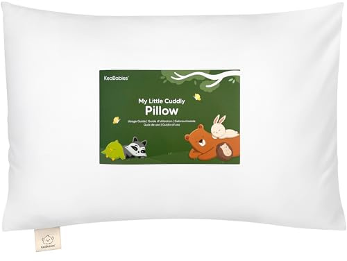 KeaBabies Toddler Pillow with Pillowcase - 13x18 My Little Cuddly Kids Travel Pillows for Sleeping, Nap, Viscose from Bamboo Nursery Pillowcase, Soft & Breathable, Toddler 2-5 Years Old (Soft White)