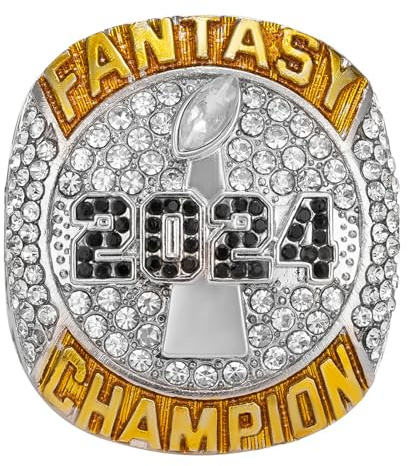 HYKJSHED 2024 Fantasy Football Ring Championship Ring FFL Champions Ring Souvenir Fan Geschenk Vatertag Sammlerstücke