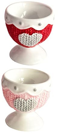 ROMISBABA 2pièces Coquetiers Céramique Européenne Support Pratique pour Bouillis Accessoire De Table Déjeuner