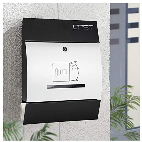 CAFIEDR Postkasten Briefkasten Zeitungsrolle Aussen Abschließbar mit Wasserdichter Deckel Postkasten Briefkasten (C)