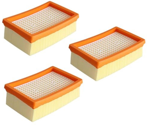 Frogetu Juego de 3 filtros para aspiradoras Karcher, compatibles con aspiradoras multiusos Karcher, para Kärcher WD4/WD5/WD6/MV4/MV5/MV6, filtro de pliegue plano, para aspiradoras multiusos Kärcher