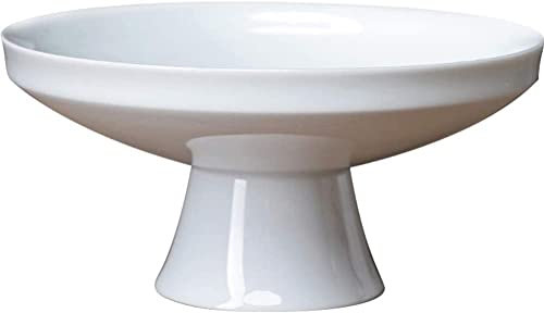 Bol rond en céramique avec support pour bol à fruits, dessert, comptoir de cuisine, centre de table, décoration de table, plateau de service à fruits, grand format, blanc