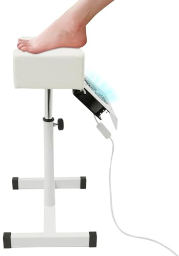 SABUIDDS Mobile Pediküre Hocker mit Nagelstaubsauger Maniküre Pediküre Stuhl Höhe 48-68cm Beinstütze Fußpflege für Pediküre Fußpflege, Weiß