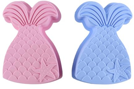 Nicear 2 Stück Backform Meerjungfrau Große Backform Meerjungfrau Kuchenform Silikon Meerjungfrau Motivform Seifenform Für Kuchen Pudding Schokolade