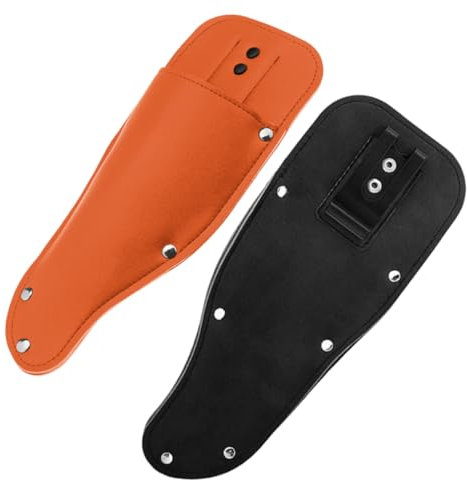 Toddmomy Fondine Per Potatori in Pelle Resistente 2 Pezzi Custodia Per Forbici Da Giardinaggio Nera e Arancione Portatile Protezione Punta Forbici Per Uso Outdoor e Giardinaggio