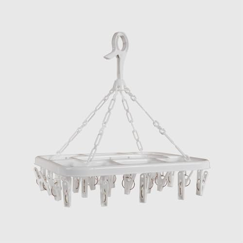 La Briantina Furbo Big 24 Pinzas - Perchero Rectangular con Gancho para Ropa Interior y pequeñas Prendas 31,5 x 25 cm, plástico y Hierro