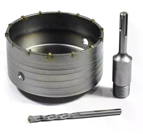 SDS Plus Bohrkrone | Ø 95 mm | Länge 220 mm | Dosenbohrer für Beton, Stein, Ziegel | Profi-Werkzeug für Bohrhammer | langlebig & präzise