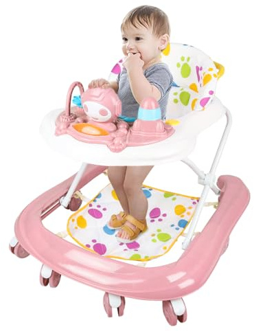 Girello Bebe - Passeggiatore di apprendimento seduto in piedi, per imparare a camminare, regalo per bambini dai 9 mesi, per bambine evolutive 3 in 1,62 x 68 x 36-81 cm, rosa