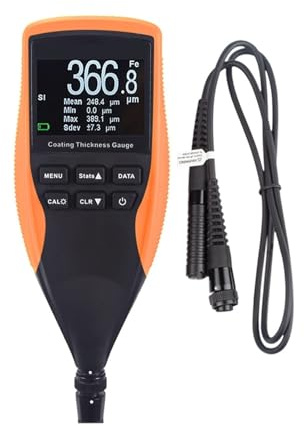 Spessimetro Vernice, Misuratore di spessore digitale professionale Fe/NFe con retroilluminazione LCD, misuratore di spessore for verniciatura auto, 0-1250 µm, sonda separata