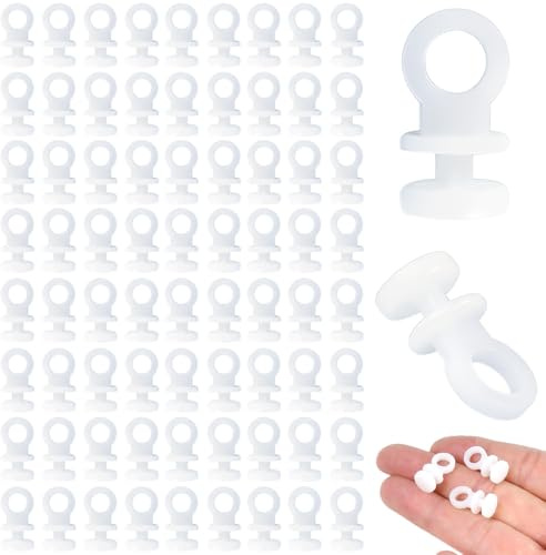 Vunanvu 100 Pezzi Ganci per Tende da 9 mm Ganci Scorrevoli per Binari Tenda Gancio Plastiche per Tende Gancio per Binario per Tende Gancetti Tenda per Finestre Bagni Cucine Camere da Letto
