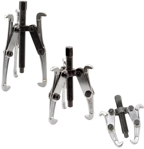 WerkPerto Abzieher Werkzeug Lager Set 75mm 100mm 150mm Lagerabzieher Profi 3-armig + 2-armig innen außen Lager Kugellager 3-teilig Radlager KFZ