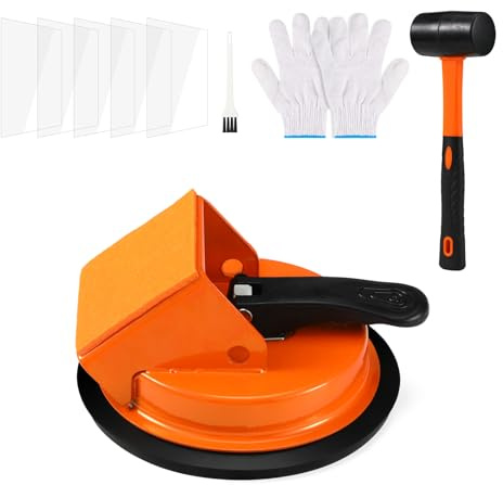OAKKMEL Fissatore per fughe di pavimenti, strumento per chiudere le fessure del pavimento, ventosa per laminato con forte ventosa e cuscinetti adesivi, strumento di riparazione per laminato, vinile e