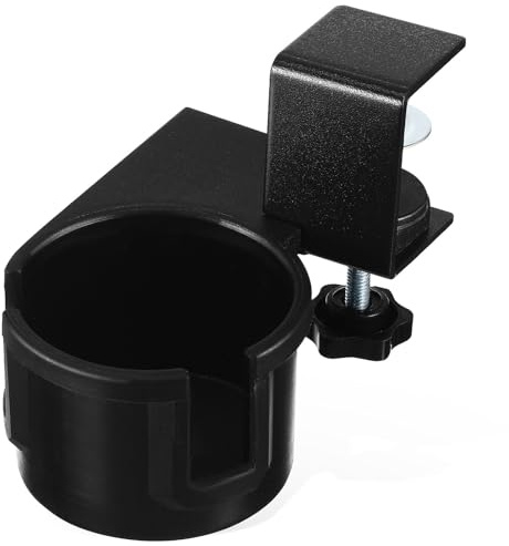 RORPOIR Porta Tazza da Tavolo Girevole 180° in Metallo e Plastica Nero Protezione Anti Fuoriuscita e Supporto per Bicchieri Grandi e Piccoli per Ufficio e Studio