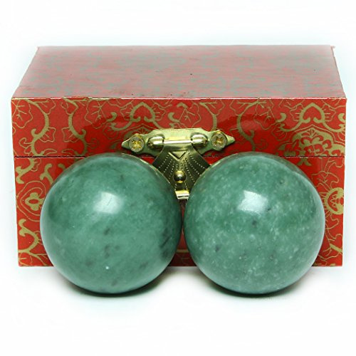 BRABUD 1.57 Marble Green Baoding Balls Chinese Health Exercise Massage Balls Stress Relieve Hand Exercise BS023