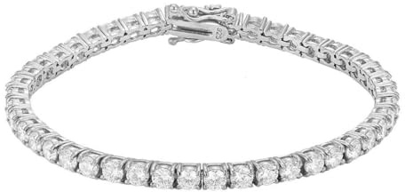 Gold Gala Pulsera Tenis de Plata de Ley 925 con Circonita Cúbica Blancas, Clásico Joyería para Hombre y Mujeres (18.0)
