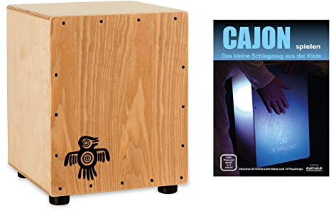 XDrum PERC CP-371 Junior Cajon Peruana Ash Set (Set inkl. Cajon mit nur 37 cm Höhe, perfekt für Kinder, passender Rucksack-Tasche für sicheren Transport & Aufbewahrung und Cajonschule für Einsteiger)