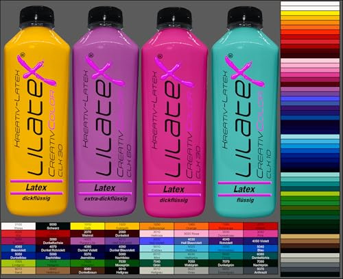 Lilatex 1 Liter dickflüssiges Flüssiglatex/Farblatex/Latexmilch - dickflüssiges Naturlatex (transparent)