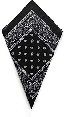 Black Paisley Bandana Head Scarf Headbands Handkerchief Cowboy Cotton Bib Party Face Covering Headwear For Motorcycling Mens Womens Unisex