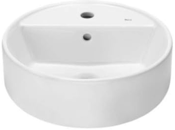 Roca,The Gap,ROUND - Lavabo de sobre encimera con orificio para grifería,Blanco,400mm x 400mm x 130mm,A3270MK000