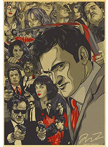 JQQBL Posters Quentin Tarantino Movie Kill Bill/Reservoir Dogs/Inglourious Basterds Retro Poster Painting for Home/Kids Room/Bar Decor Poster and Prints