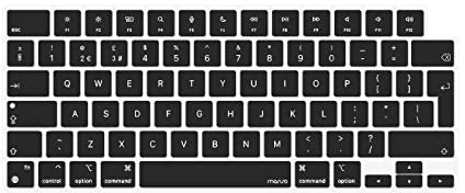 MOSISO Keyboard Cover Silicone Keyboard Skin, Europe Layout, Black