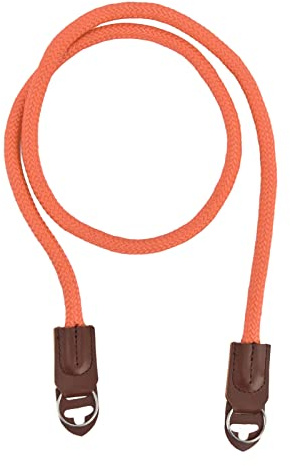 BORDSTRACT Correa Camara Reflex,Correa Hombro Cámara Nylon Ajustable Correa Bloqueo Deslizante Anillo Diseño con Cuero Vaca Junta,Universal Cuello Cámara,longitud 110 cm / 43,3 pulgadas(naranja)