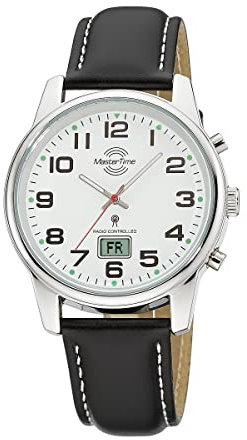 Master Time Funk Quarz Herren Uhr Analog mit digitalem Datum mit Leder Armband MTGA-10814-12L