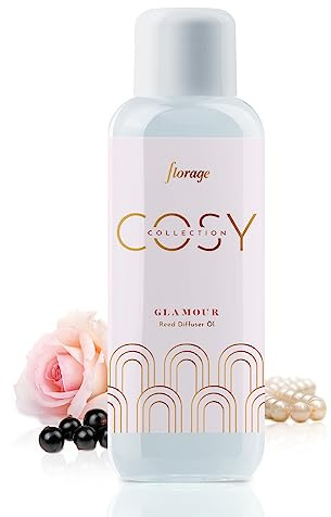 florage Raumduft Nachfüllflasche 500ml Glamour für Reed Diffuser Duftstäbchen, Aroma Nachfüller für Stäbchen, Nachfüllpack für Lufterfrischer zum nachfüllen, Raumerfrischer Refill