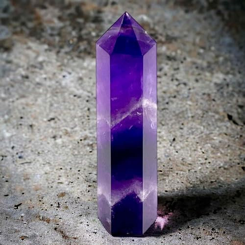arana's - Obelisco de amatista - Cristales curativos en varitas torre 6 lados facetados terminacion punta - Meditacion terapia sanacion chakras - Piedras naturales (1, Barra amatista)