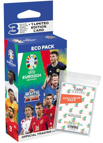 Bundle mit Match Attax UEFA Euro 2024 Germany - 1 Blister + Exklusive Collect-it Hüllen