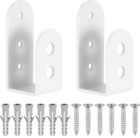 2 Pezzi Staffe di Sicurezza per Porte per Barra di Apertura Porta, Supporto per Barra Apribile in a Forma di U, Staffa di Sicurezza per Barricata per Porta Serratura per 2 da 4 Legname