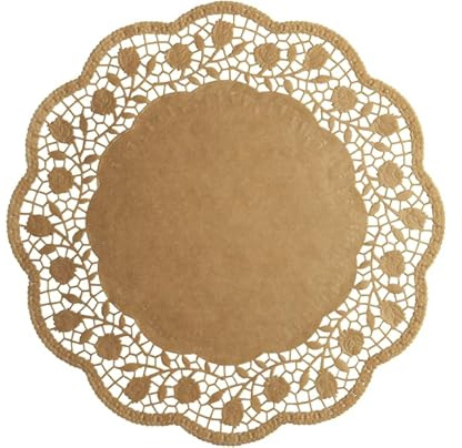 Demmler Meisterstück Tortenspitzen - Rund - Tortendekoration/Tortenunterlage Ø 36 cm - ästhetische Unterlage für Torten und Kuchen - natur- Vegan - 100 Stück - Made in Germany