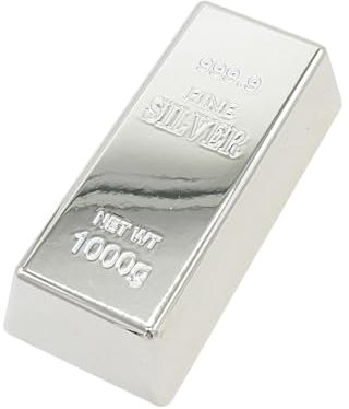 kowaku Gefälschter silberner Türstopper, Briefbeschwerer, simulierter silberner Ziegelstein, dekorativ für Scherz, Feiertagsspielzeug, Ornament, groß