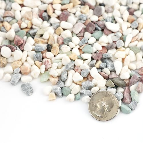 20lb 1/8-3/8inch Aquarium Gravel Fish Tank Gravel Small Rocks for Indoor Plants Decorative Rocks Pea Gravel for Plants Mixed Color Colorful Rocks for Vases Rocks for Crafts