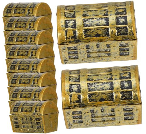 HOOTNEE 10stücke Mini-schatzkiste Aus Kunststoff Kleine Schatzkisten Für Tischdekor Realistisches Schatzkistenmodell Miniatur-szenenzubehör Für Heimdekoration Als Party-accessoire
