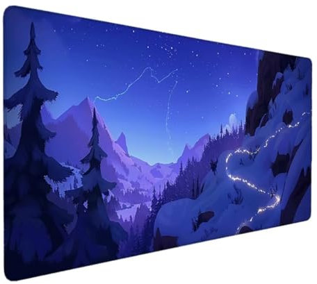 Hartes Gaming Mauspad 700 x 300mm, Optimiert für Gaming-Sensoren, Geringe Oberflächenreibung, Wasserdicht & Rutschfeste Schreibtischunterlage, Mac-PC-Gaming-Zubehör, Mousepad XXL Lila (Aurora) W-J