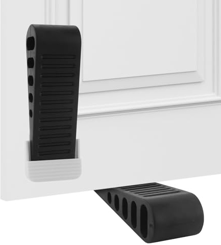 Lot de 2 butoirs de porte antidérapants pour le sol, avec 2 poignées de porte en caoutchouc, pour salle de bain, balcon, chambre d'enfant