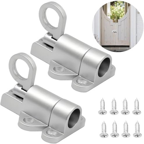 2 Pezzi Chiavistello a Molla, Rimbalzo Serratura Porta Automatico con Viti, Blocco Automatico in Alluminio, Bullone Molla Porta Lega per Porte in Legno, Finestre, Porte di Armadi (Argento)