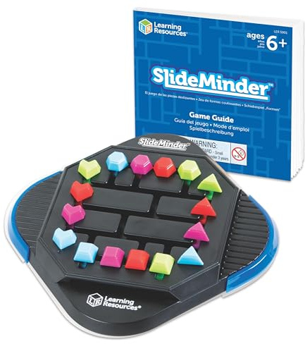 Learning Resources SlideMinder – Puzzle Deslizante Portátil para Niños 6+ – Juego de Lógica con 50 Retos – Fidget Educativo para Pensamiento Crítico
