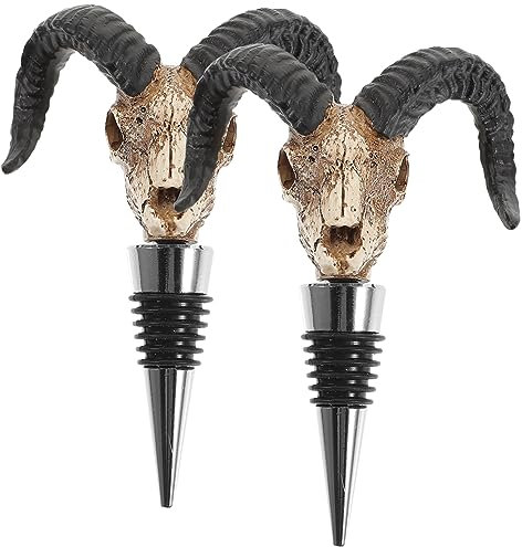 ABOOFAN Tapones Aleación Zinc Vino Decorativos Calavera Búfalo (Negros) Excelente