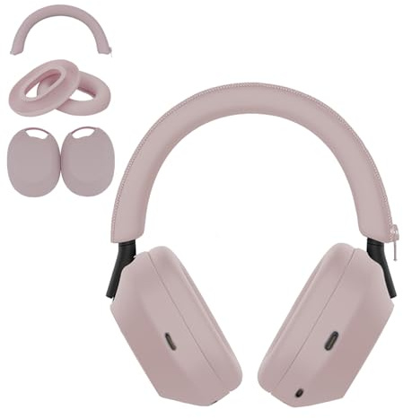 Aiivioll 3 Set Sweat Covers for Sony WH-1000XM5 Headphones | Rose Grey, Protector Covers Sweatproof & Easily Washable, Headphone Protection Accessories