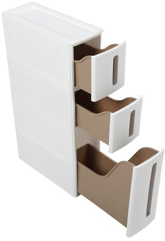 Pongnas Kleiner Lagerschrank, Badspeicherschrank mit 3 Schubladen S. 5,5 Zoll Schmaler, Schlanker Organizer für Toilettenpapier Küchenwäsche