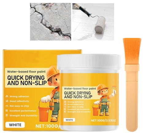 Rivestimento epossidico per pavimenti, vernice barriera contro l'umidità, rivestimento per pavimenti in cemento, asciugatura rapida e robusto, facile da applicare, 2,1 x 0,7 x 12,3 cm, per garage e