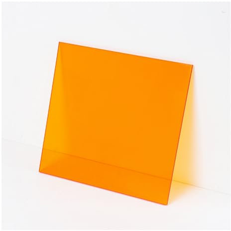 RISHORI Acryl Bunte Platte 200X200mm Dicke 3mm Blatt Für Kunst Design Basteln Home Decor Festival Ornamente,Clear orange