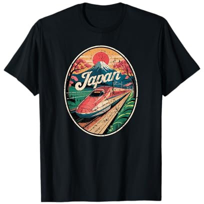 Japón Shinkansen Monte Fuji Retro Tren Bala Recuerdo Retro Camiseta