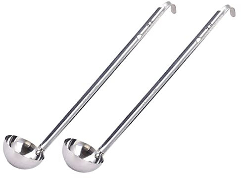 TIDTALEO 2pièces Louche Inoxydable Avec Crochet Cuillère à Soupe à Long Manche Ustensile De Cuisine Polyvalent Pour Service Et Portion Pour Buffet Et Restauration