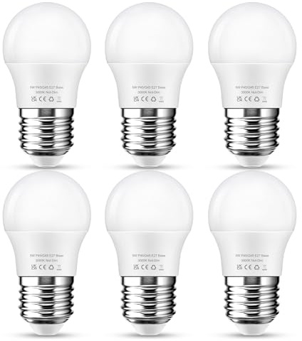 E27 LED Warmweiss Glühbirne, 5W Golf G45/P45 LED Lampe Ersetzt 40W Halogen | E27 LED Leuchtmittel, 430LM Birne Warmweiß 3000K, 220° Abstrahlwinkel Energiesparlampe, Nicht Dimmbar, 6 Stück