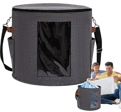 HAT - Caja de almacenamiento de gran tamaño con diseño de sombrerero translúcido, plegable, solución de 17 pulgadas de alto con tapa, espacioso organizador de sombreros para superficies de viaje