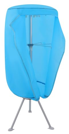 Elektrischer Trockner für Wäsche, Mobiler Ständer mit Heizung und Lüfter, Faltbarer Schrank als Gerät mit 1000W, 10 kg Kapazität und 180 Min Timer für die Wohnung (Blau)